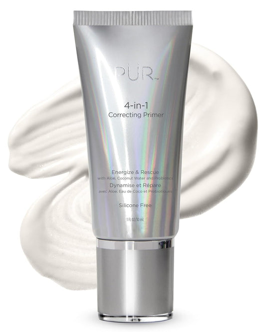PUR Beauty 4-In-1 Correcting Primer, Energize & Rescue - Primer for Face before Makeup - Face Makeup for Women - Silicone-Free Hydrating Make up Helps Reduce Redness, 1 Fl Oz