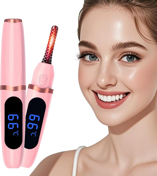 Heated Eyelash Curler,Electric Eyelashes Curler with USB Rechargeable Feature Makeup Tools Heats up in 10 Seconds, 24-Hour Long-Lasting Curls - 3 Adjustable Heating Modes and LED Display