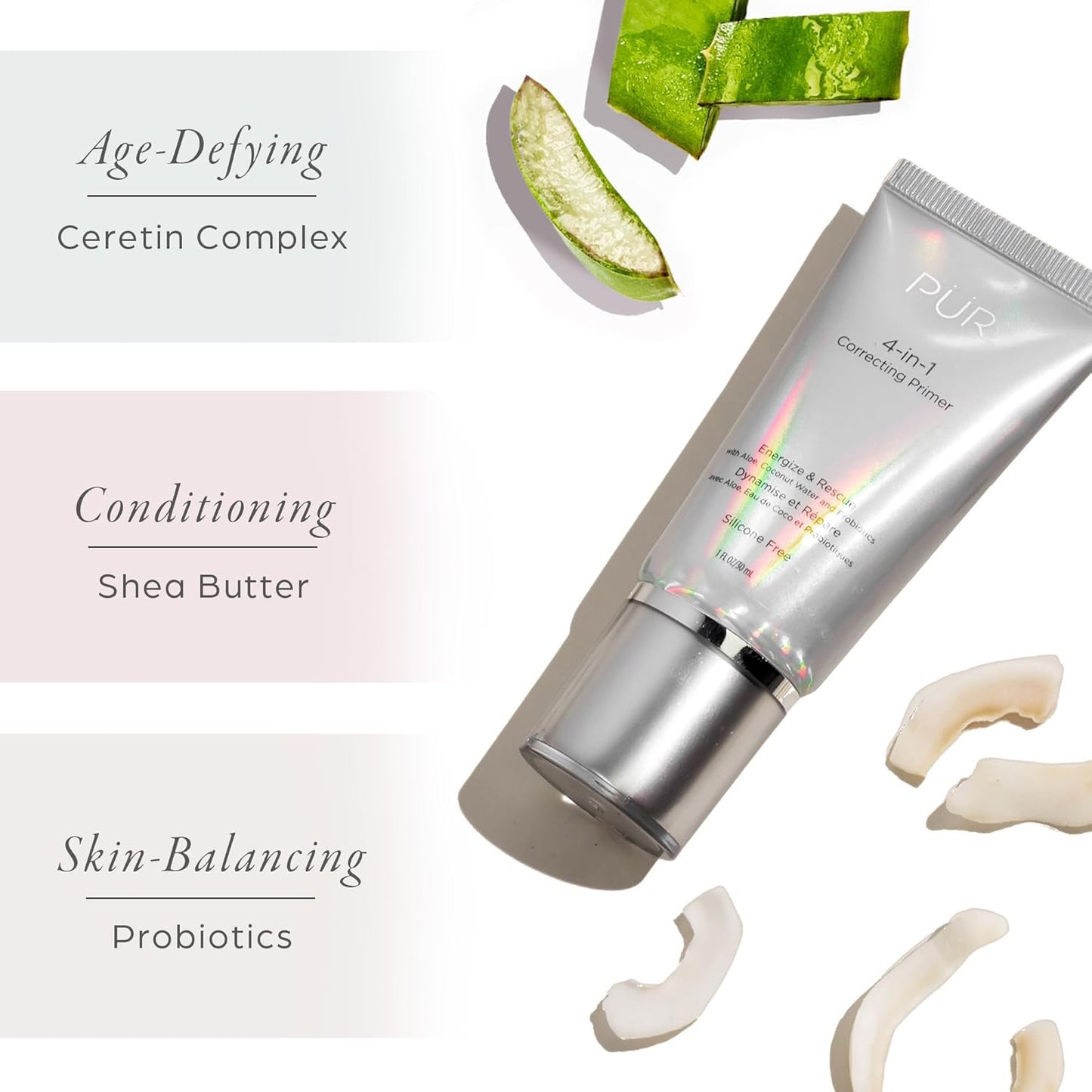 PUR Beauty 4-In-1 Correcting Primer, Energize & Rescue - Primer for Face before Makeup - Face Makeup for Women - Silicone-Free Hydrating Make up Helps Reduce Redness, 1 Fl Oz